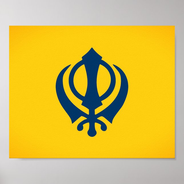 Khalistan-Flagge (vorgeschlagen) Poster (Vorne)