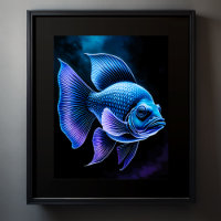 Khalk Zeichnend Fische auf Schwarz