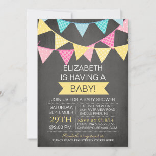 Khalkboard Bunting Gender Neutral Baby Shower Einladung