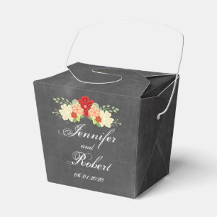 Khalkboard-Gastgeschenk Hochzeit der Orangen Blume Geschenkschachtel