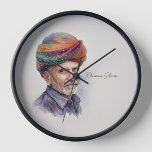 "Khamma Ghani" Rajastani-Wanduhr Uhr