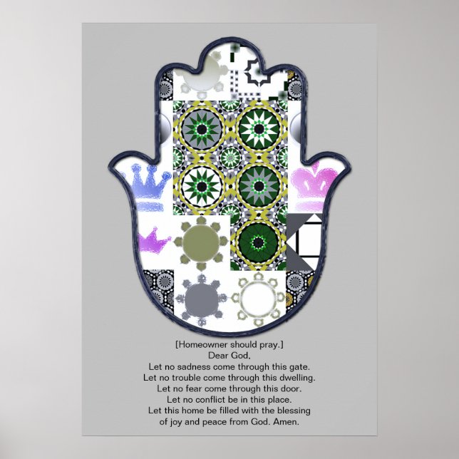Khamsa Hand Poster Design 1 Besitzer Upscale (Vorne)