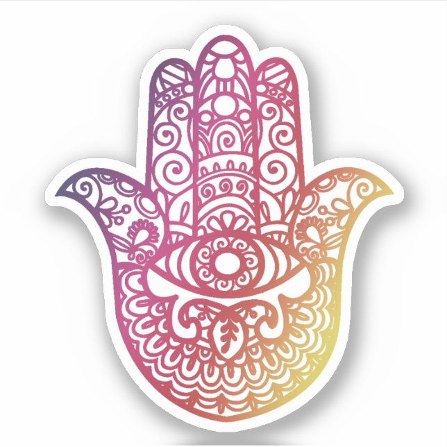 Khamsa Hand Viel Glück Aufkleber (Vorderseite)