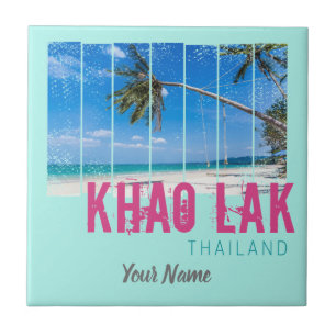 Khao Lak Phang-Nga Thailand Vintag Beach Souvenir Fliese