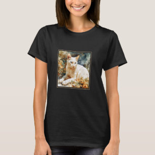 Khao Manee Katzen Garten Blumen Malerei Haustier M T-Shirt