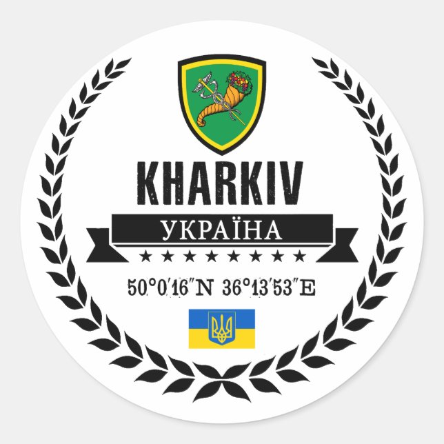 Kharkiv Runder Aufkleber (Vorderseite)