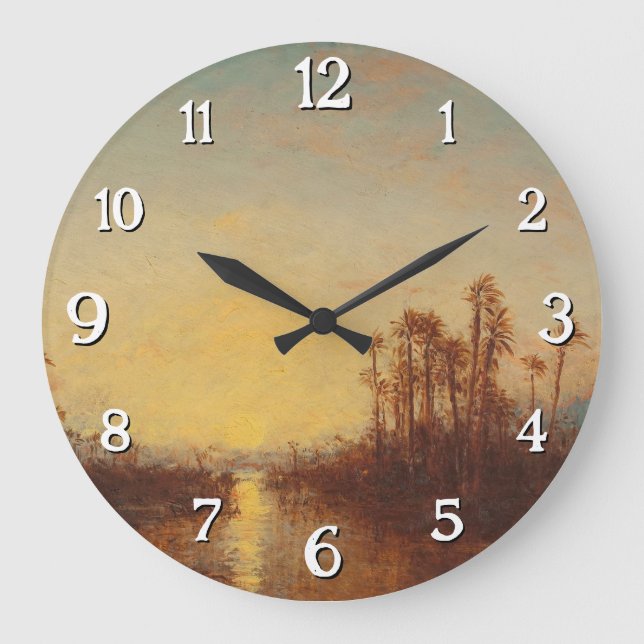 Khartoum, Coucher De Soleil - Félix Ziem Große Wanduhr (Vorderseite)