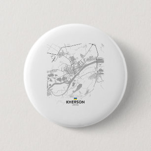 Kherson Ukraine Karte Flagge Button