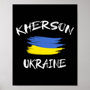 Kherson Ukraine Souvenir Ukrainische Landesflagge Poster