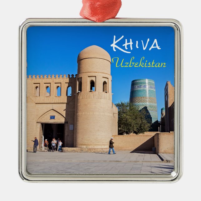 Khiva, Usbekistan - Twin-turreted Gate Ornament Aus Metall (Vorne)