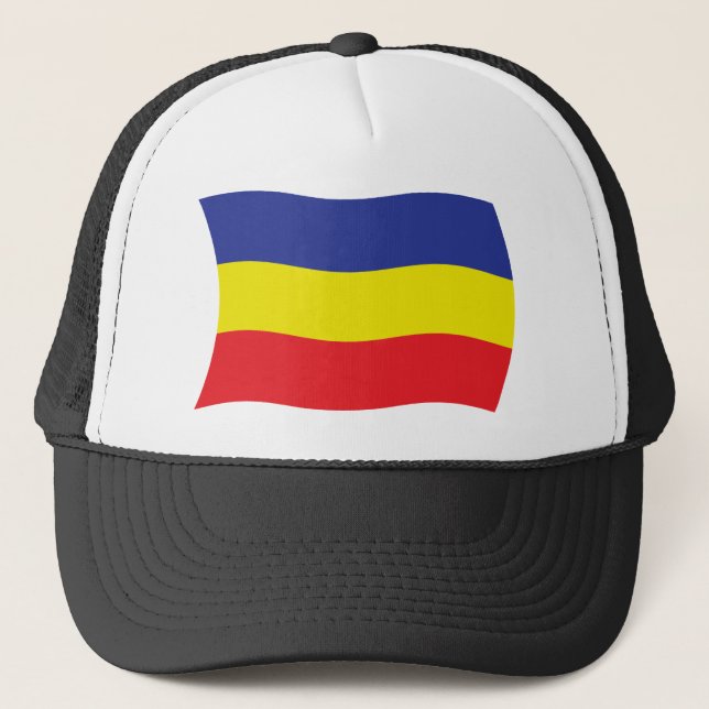 Khmer Kampuchea Krom Flag Hat Truckerkappe (Vorderseite)