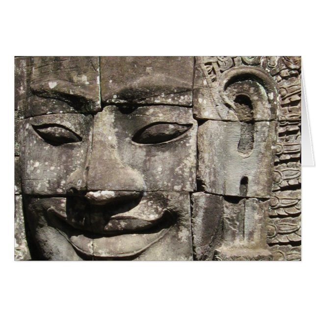 Khmer Stone Gesicht ... Bayon Temple, Kambodscha C (Vorderseite (Horizontal))