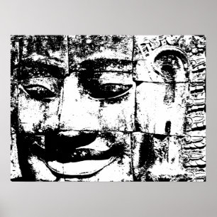 Khmer Stone Gesicht ... Bayon Temple, Kambodscha Poster