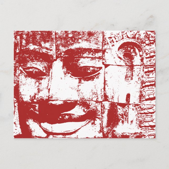 Khmer Stone Gesicht ... Bayon Temple, Kambodscha Postkarte (Vorderseite)