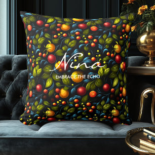 Khokhloma-inspiriertes Blumendesign Deko-Kissen Kissen