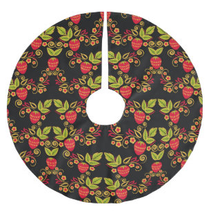 Khokhloma Russische Beeren: Traditioneller Stil Polyester Weihnachtsbaumdecke