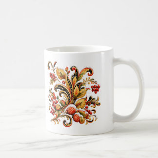 Khokhloma-Weihnachtstasse — Russische Volkskunst W Kaffeetasse