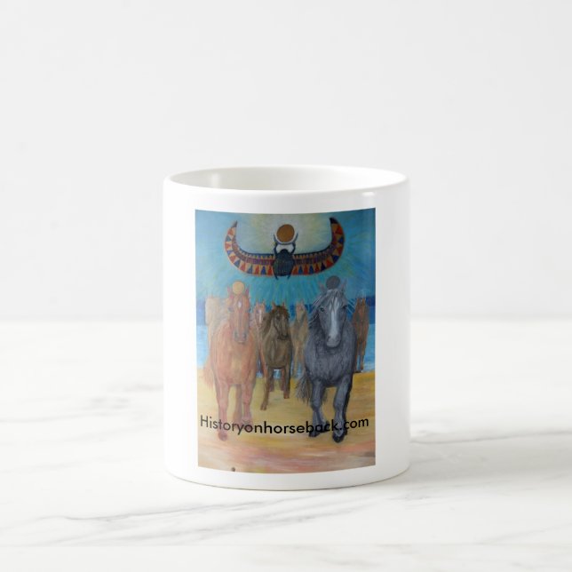 Khonsu und Reführung die Pferde des Königs Kaffeetasse (Mittel)