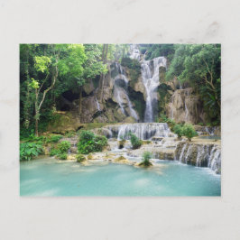 Khoung Si Falls, Forest Waterfall, Laos Postkarte