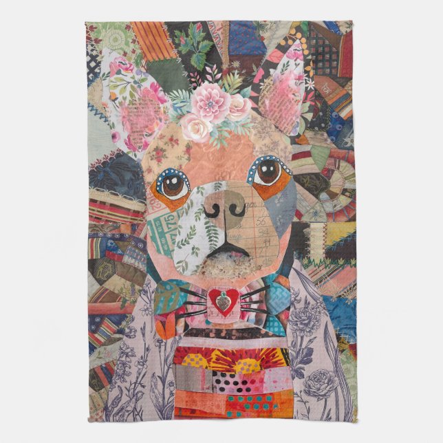 KHS Boston Terrier Mixed Media Dog Küchentücher (Vertikal)