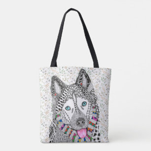 KHS Niedliche und farbenfrohe sibirische Husky-Tot Tasche