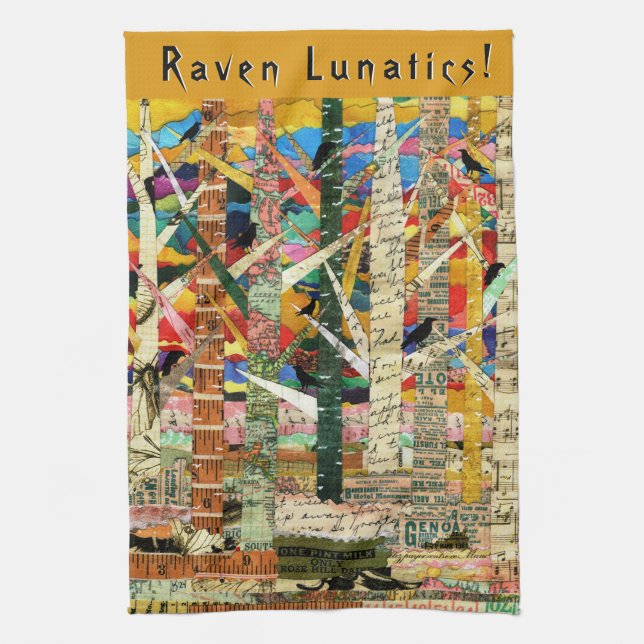 KHS Raven Lunatics Crows and Trees Paper Art Geschirrtuch (Vertikal)