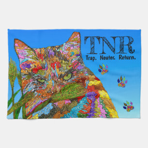 KHS T.N.R. Trap Neuter Retour Serviette de cuisine