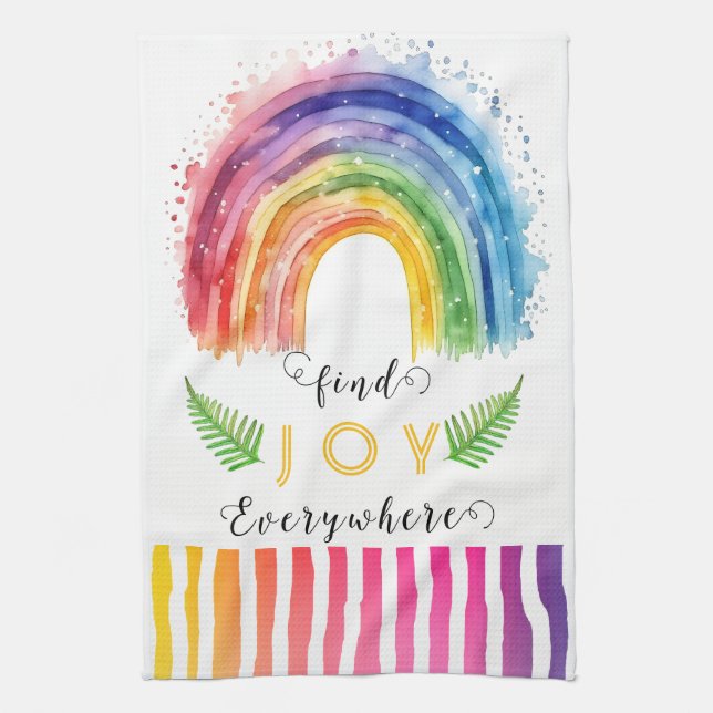 KHSWatercolor Whimsical Boho Rainbow Küchentuch (Vertikal)