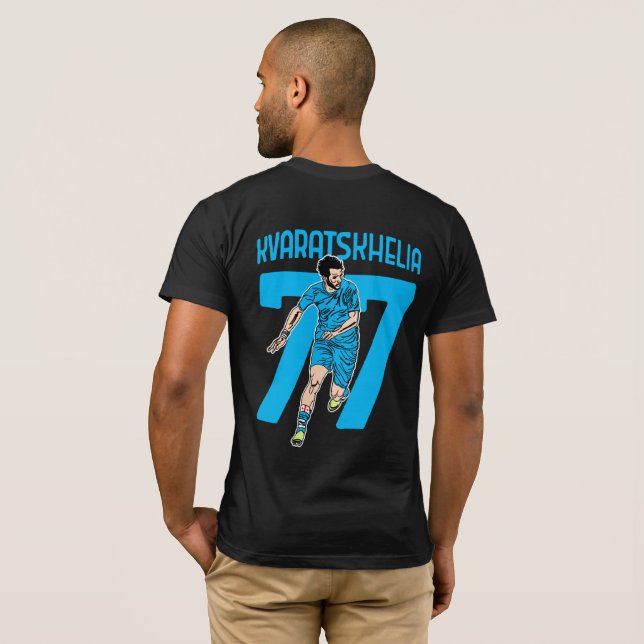 Khvicha Kvaratskhelia T - Shirt Hoodie (Schwarz voll)