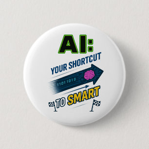 KI-Abkürzung für intelligente, sonnige künstliche  Button
