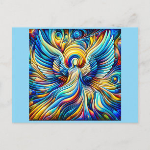 KI-Abstrakter Illusionismus Engel Expressionistisc Postkarte