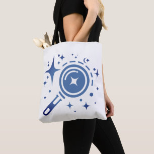 KI-Emblem Funkelnde Sterne, Leuchtturm der digital Tasche