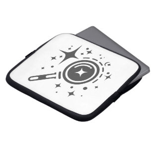 KI-Emblem Funkelnde Sterne, Leuchtturm des digital Laptopschutzhülle