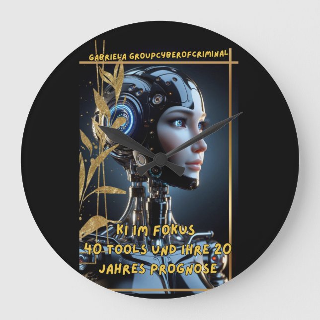 KI im Fokus Große Wanduhr (Vorderseite)