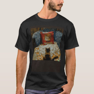 KI-Impressionist Katze isst Popcorn T-Shirt
