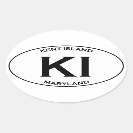 KI - Kent Island Maryland Ovaler Aufkleber
