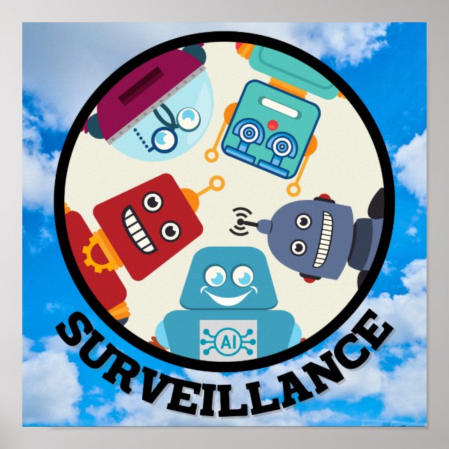 KI (Künstliche Intelligenz) - Überwachung Poster (Vorne)