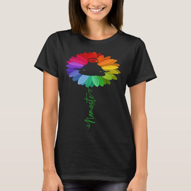 Ki Namaste Daisy Yoga Hippie Sloth Meditation Cost T-Shirt (Vorderseite)