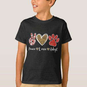 Ki Peace Liebe Rescue Adoptier Dog Cat Lover Kostü T-Shirt