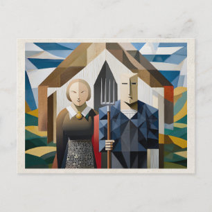 KI-Remix-Kunstwerk Abstrakte Paare Postkarte