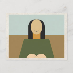 KI-Remix-Kunstwerk Minimalismus Frau Postkarte