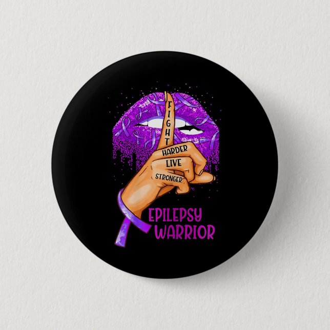 Ki Support Epilepsy Awareness Costume Lips Button (Vorderseite)