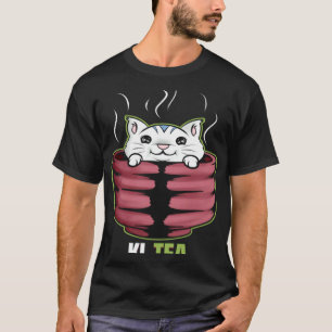 Ki Tea Katze in einer Tasse genießt ein heißes Bad T-Shirt