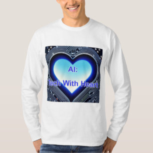 KI: Tech mit Herz Herren Langarm Weiß T-Shirt