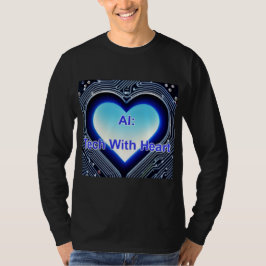 KI: Tech mit Herz Männer Langarm Schwarzes T-Shirt
