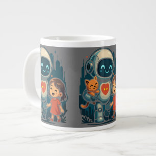 KI- und Roboter-Charaktere – Futuristische Design- Jumbo-Tasse