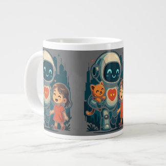 KI- und Roboter-Charaktere – Futuristische Design- Jumbo-Tasse