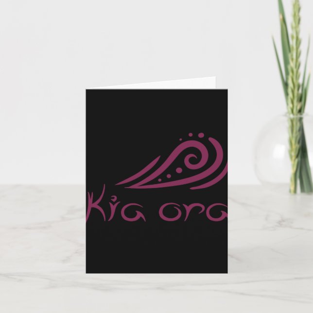 Kia Ora Hello Wave In Maori New Zealand Lynesian  Karte (Vorderseite)