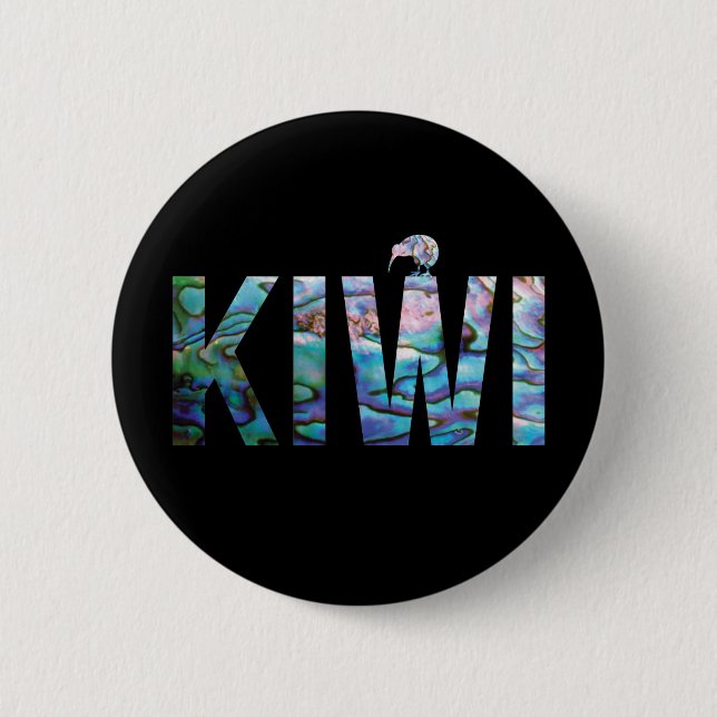 KIA ORA KIWI GREETING 6 CM RUNDABZEICHEN BUTTON (Vorderseite)