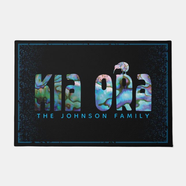 KIA ORA KIWI GREETING DOORMAT FUßMATTE (Vorderseite)